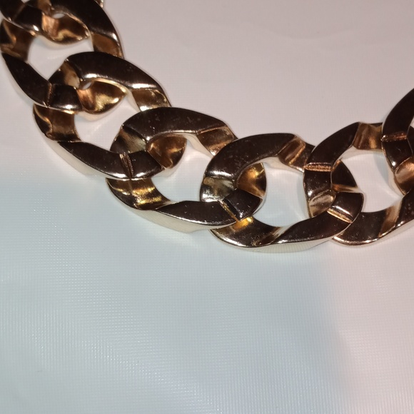 Traci Lynn Gold Tone Cuban Necklace & Earring Set! - Picture 4 of 4